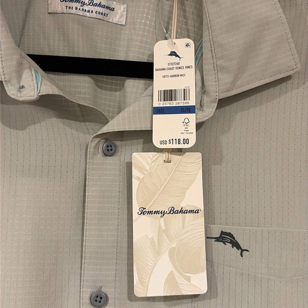 Tommy Bahama Mens  Bahama Coast Sandy-point Shirt
Harbor mist color - Picture 2 of 3